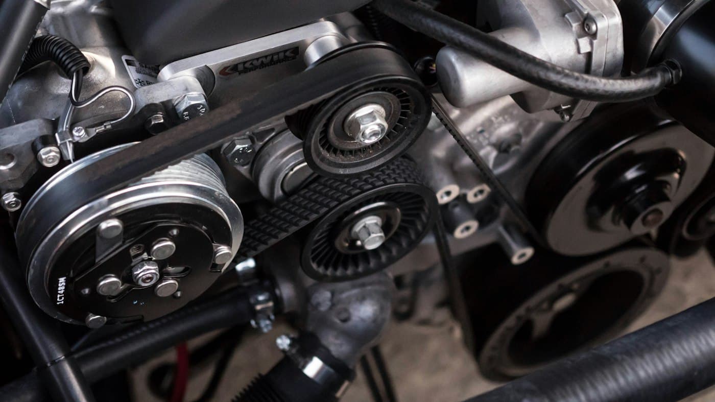 Engine bay during a mechanical repair