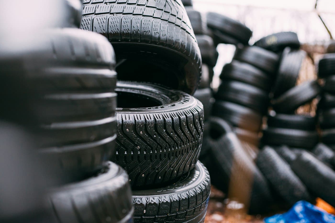 Car tyre ready for a puncture check